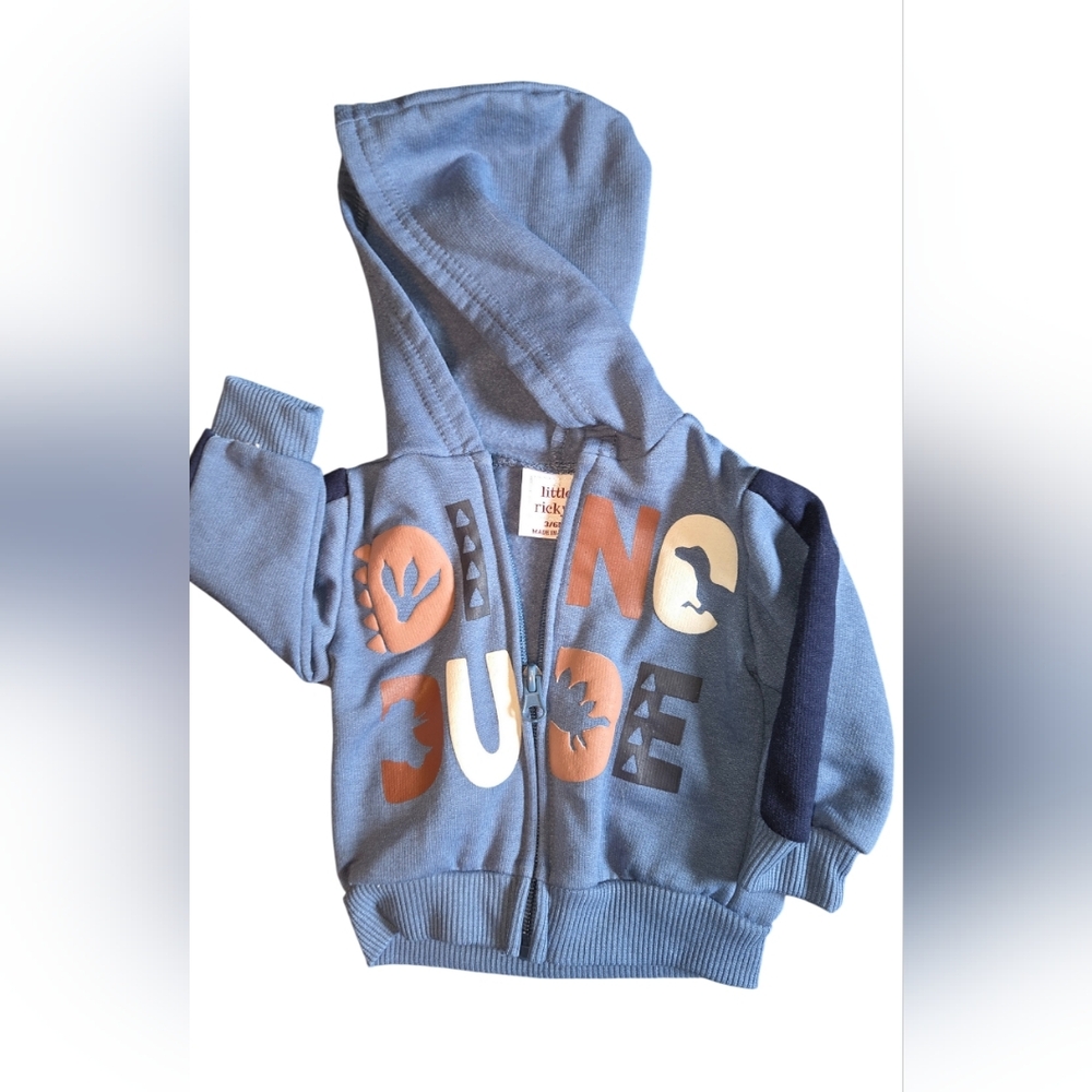 Little Ricky's Dino Dude Blue Infants Hoodie